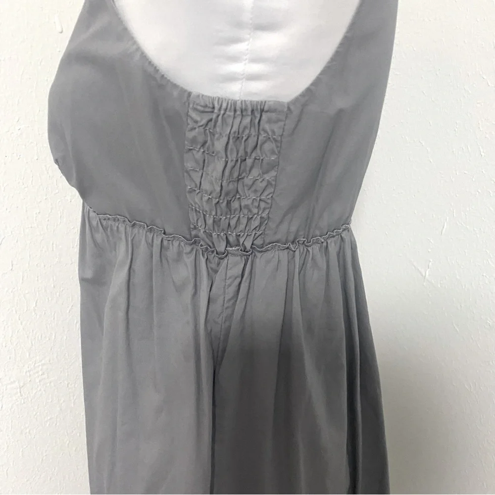Gap Women’s Babydoll Sleeveless V-Neck Dress Size 4 Gray 100% Cotton Lightweight
